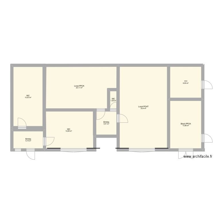 BATIMENT DES EAUX VIVES. Plan de 9 pièces et 125 m2