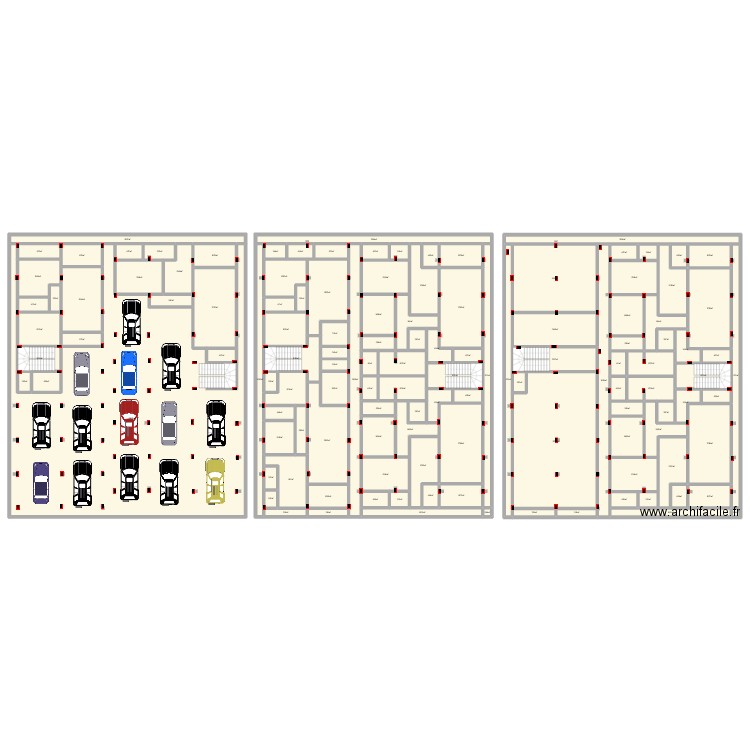 25/30 deux immeubles. Plan de 127 pièces et 2088 m2