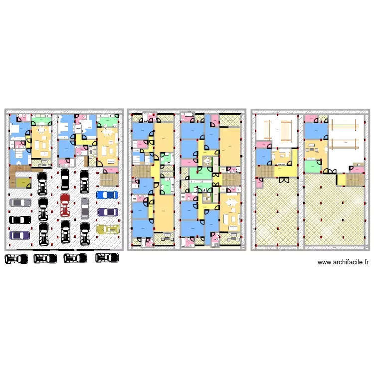 25/30 deux immeubles. Plan de 113  et 2101 m²