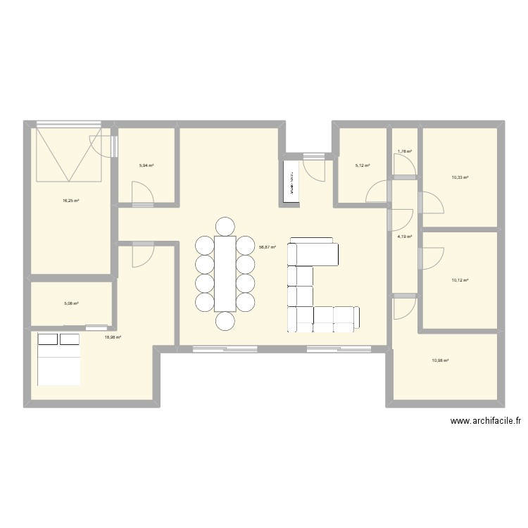maison 2. Plan de 11 pièces et 146 m2