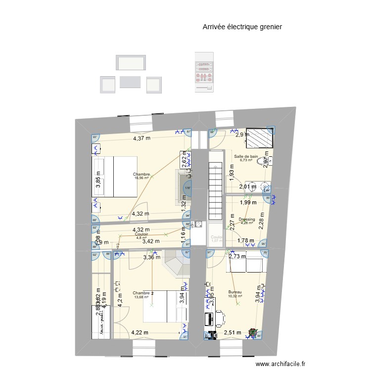 maison gizia 3. Plan de 13 pièces et 125 m2