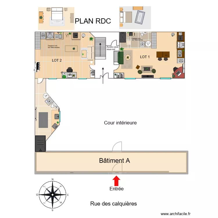 plan Projection RDC. Plan de 