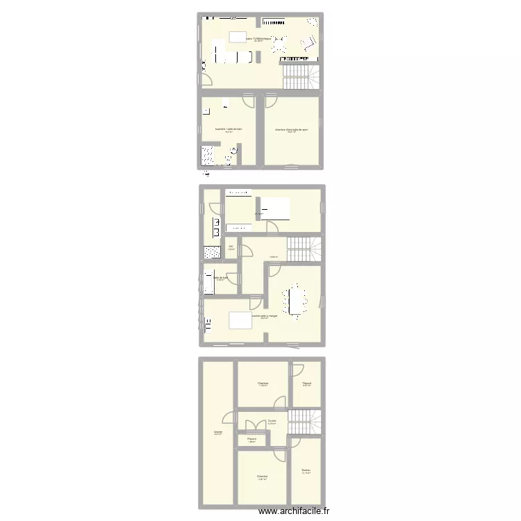 maison Vir&eacute;. Plan de 15  et 238 m²