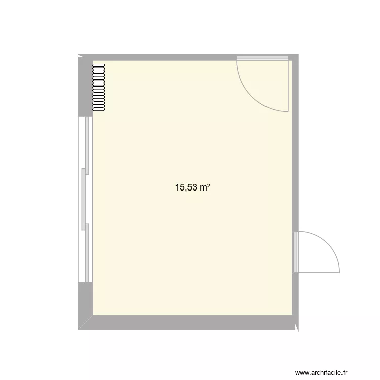 salon. Plan de 1  et 16 m²