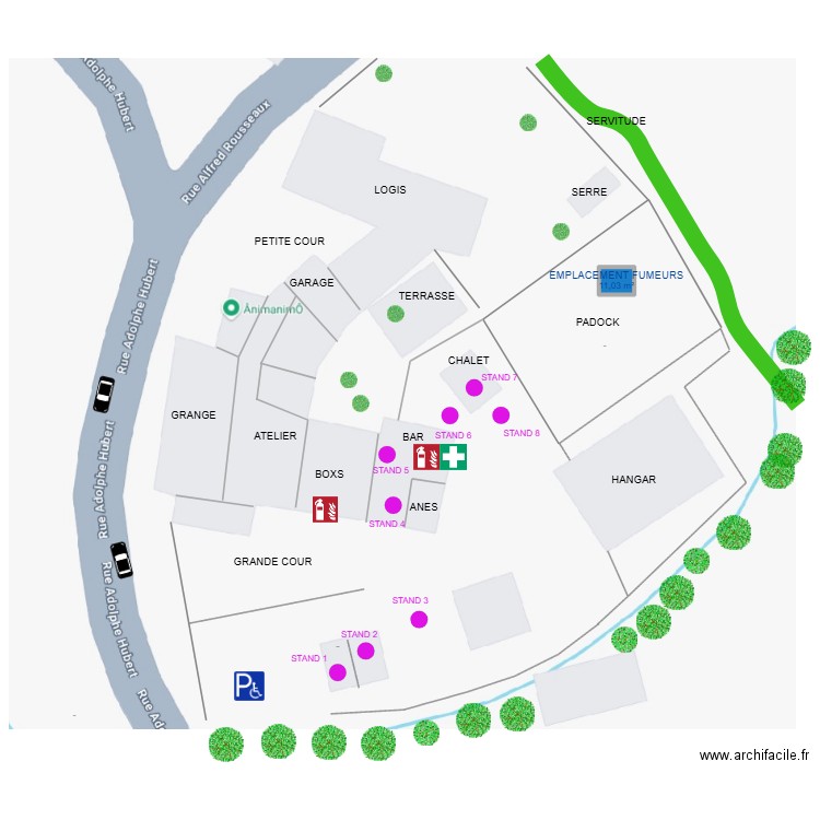 ZONE FUMEUR. Plan de 1 pièce et 11 m2
