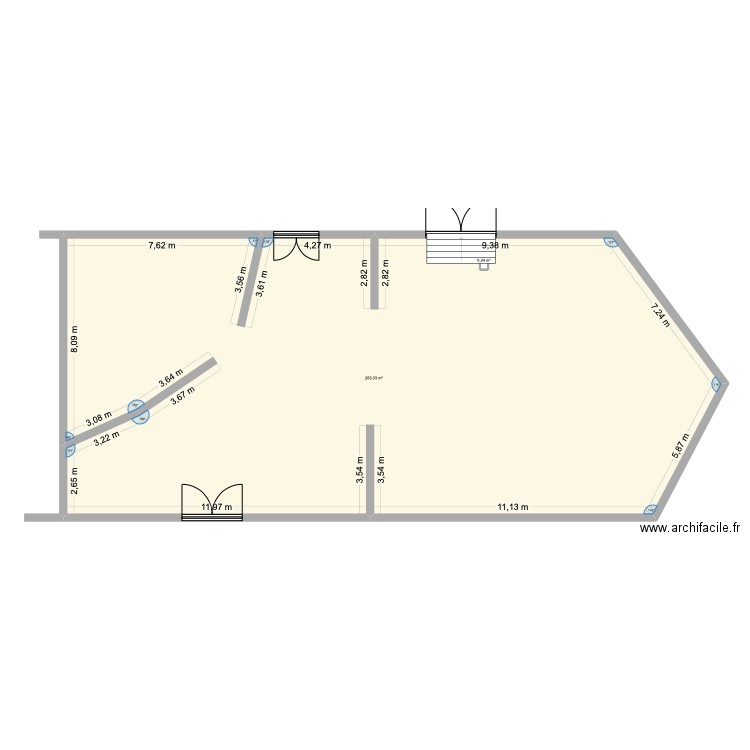 Mon plan de salle réception. Plan de 2 pièces et 264 m2