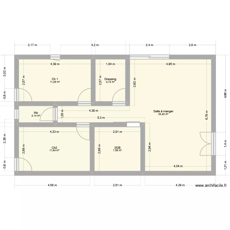 Plan 3B 1. Plan de 6 Pièces et 73 m² Plan 3B 1. Plan de 6 Pièces et 73 m²
