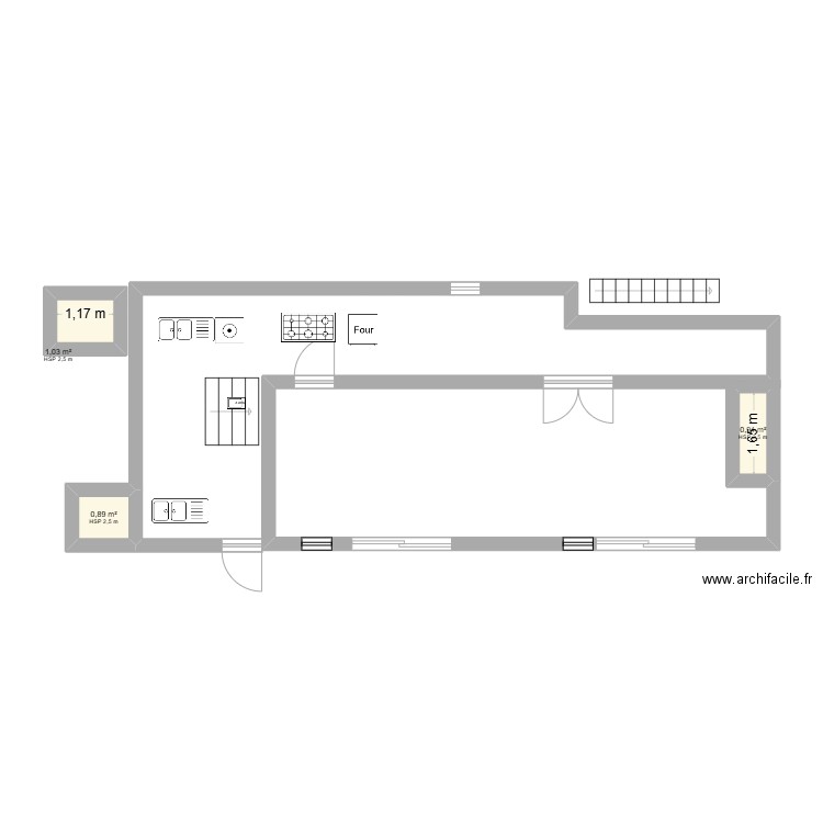 ERMITAGE. Plan de 3 pièces et 3 m2