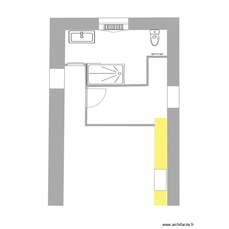 SDB Sermaise porte coulissante. Plan de 