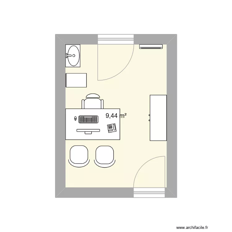 bureau 103 Roques. Plan de 1  et 9 m²