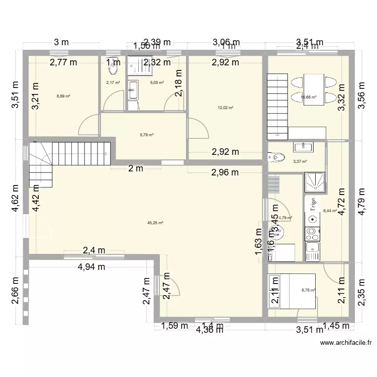 RDC. Plan de 11  et 111 m²