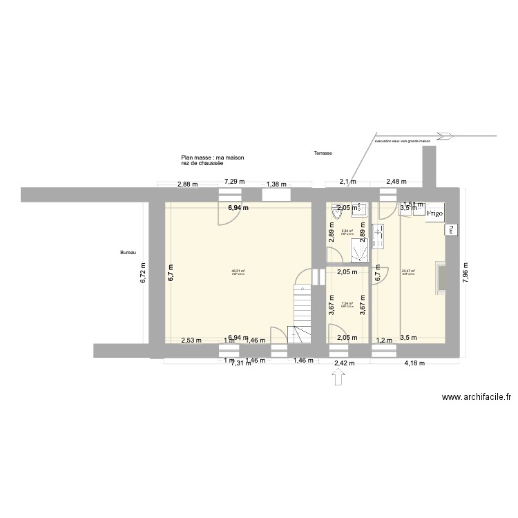 plan masse ma maison studio. Plan de 4 pièces et 83 m2