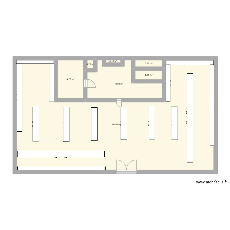 plan. Plan de 7 pièces et 97 m2