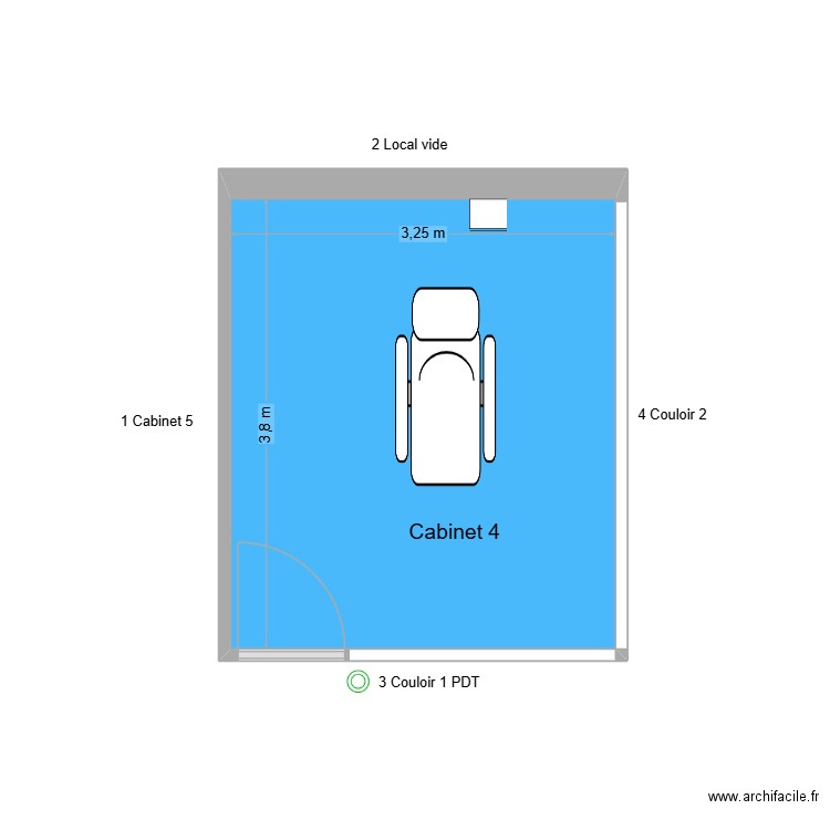 10516 Cabinet 4. Plan de 1 pièce et 12 m2