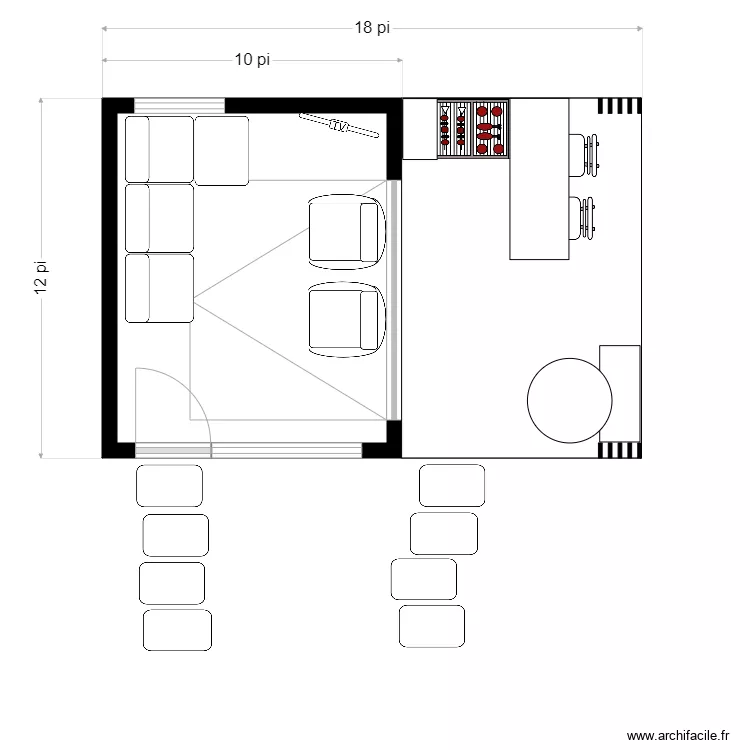 Caro 2. Plan de 2 et 17 m² Caro 2. Plan de 2 et 17 m²