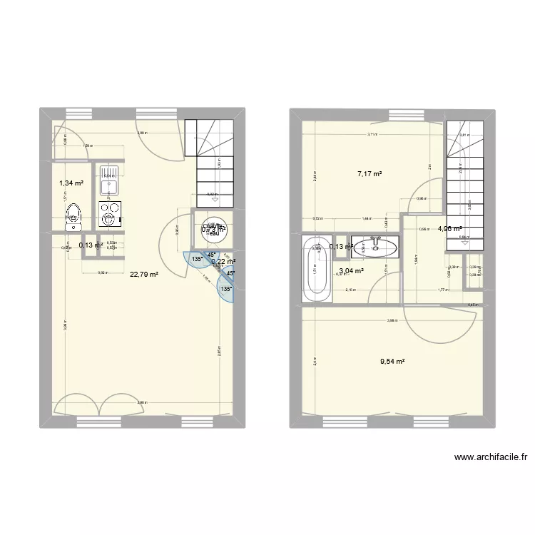 Plan 86. Plan de 10 Pièces et 50 m²