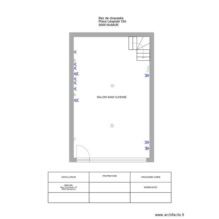rez place leopold. Plan de 1 pièce et 36 m2