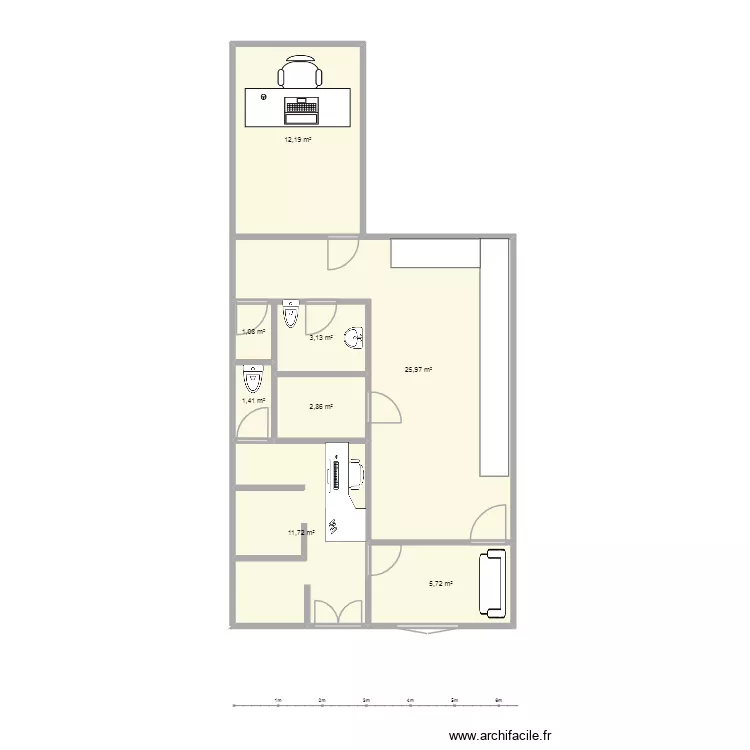 plan labo 12. Plan de 8  et 64 m²