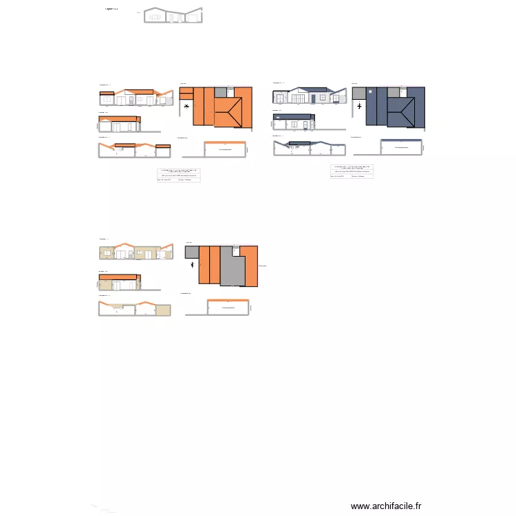 Fa&ccedil;ades et toit X2. Plan de 