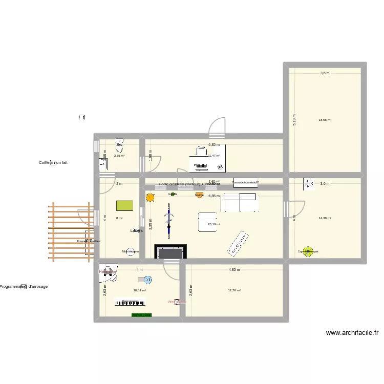 na&iuml;na&iuml; 1er jet. Plan de 9  et 105 m²