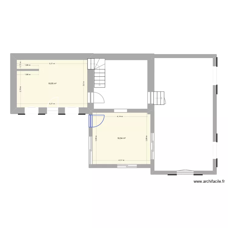 Le P&eacute;rreon2. Plan de 2  et 36 m²