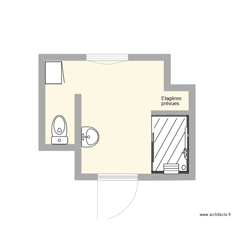 BUAT projet. Plan de 1 pièce et 8 m2