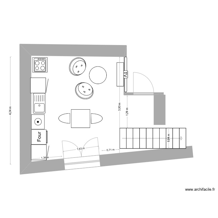 cuisine sejour appt 2 jet3. Plan de 0 pièce et 0 m2