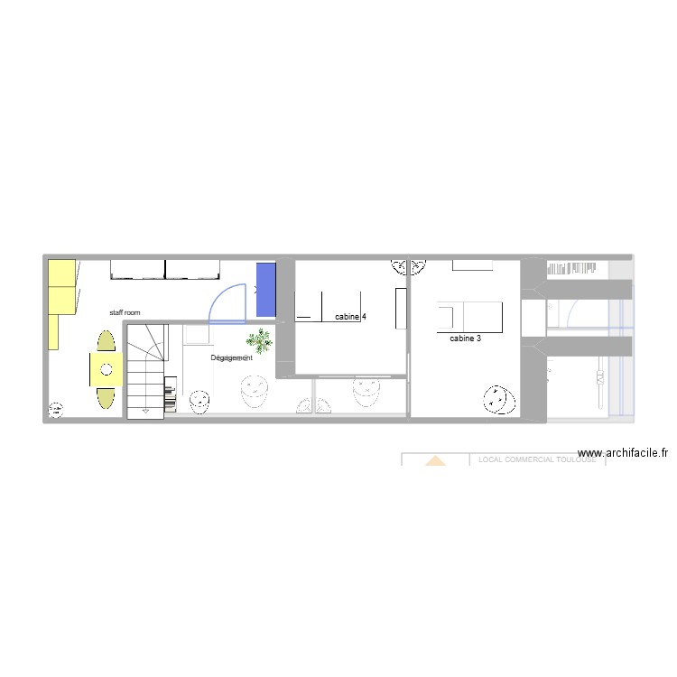 institut croix baragnon projet. Plan de 8 pièces et 65 m2