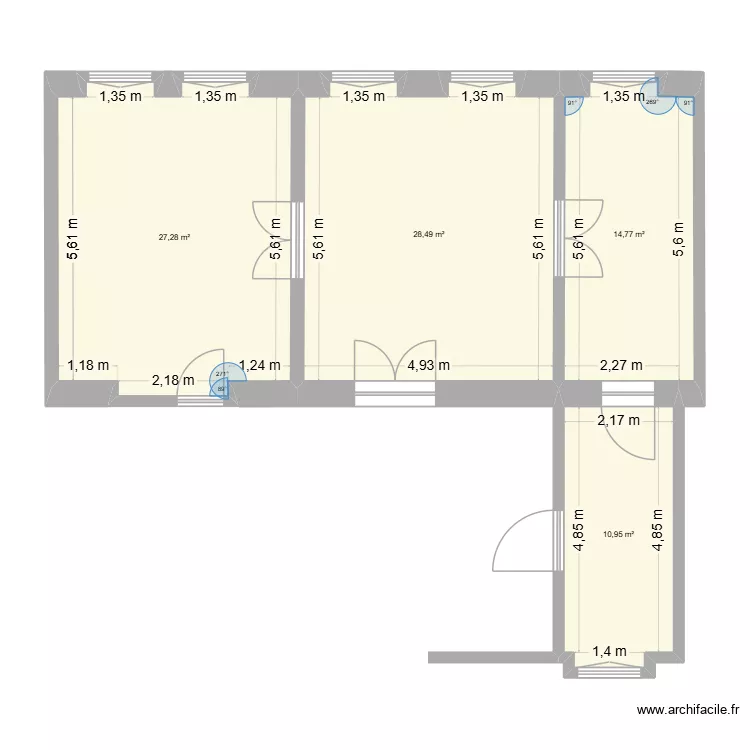 EO3. Plan de 4  et 81 m²