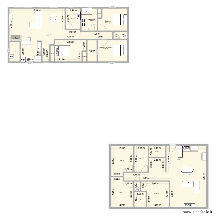 HOME. Plan de 19 pièces et 192 m2