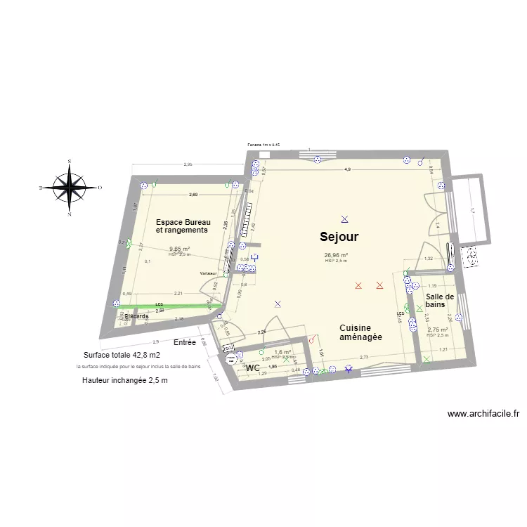 Amouyer après travaux Version STUDIO 2026 04 13. Plan de 4 et 41 m² Amouyer après travaux Version STUDIO 2026 04 13. Plan de 4 et 41 m²