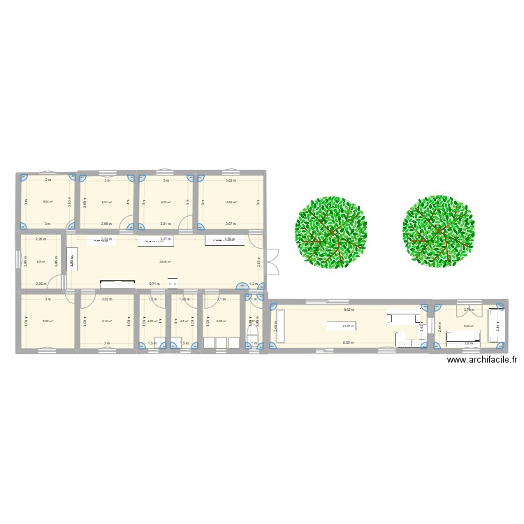 hebergements saisonniers 1. Plan de 14 pièces et 145 m2