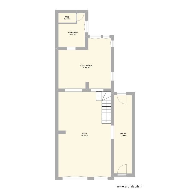 chez moi. Plan de 5 pièces et 70 m2