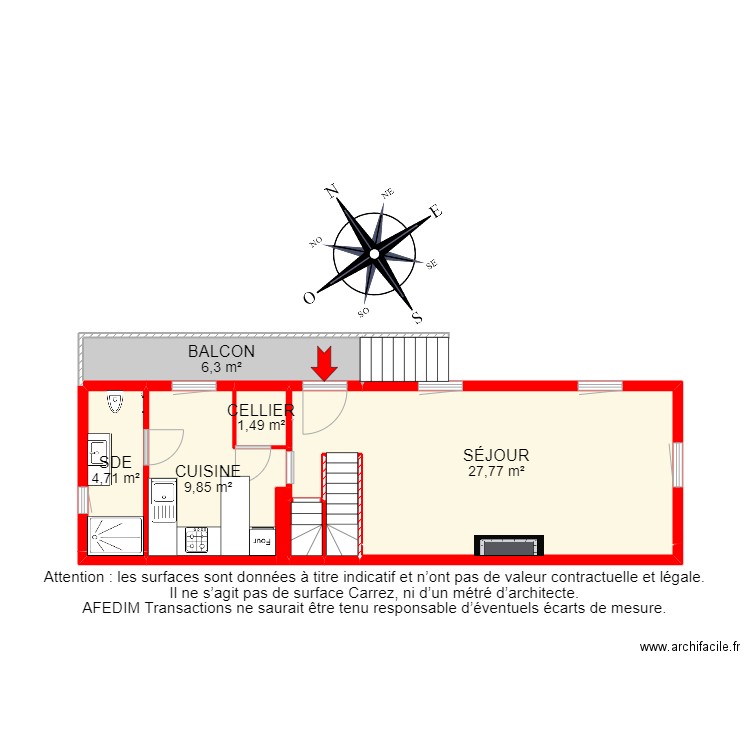 BI 17254 - . Plan de 22 pièces et 193 m2