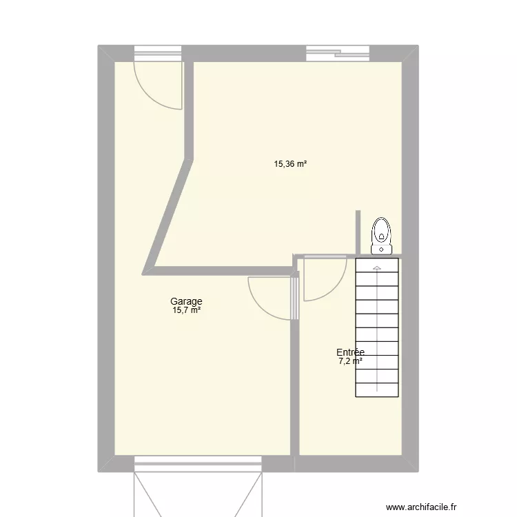 RDC Antony. Plan de 5  et 76 m²