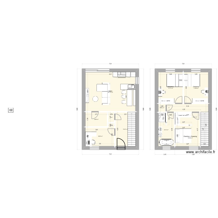 Maison V3 - Meslin. Plan de 11 pièces et 110 m2
