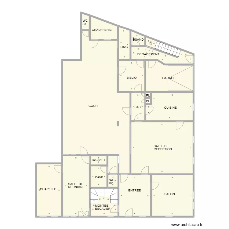 PLAN 400M² RDC. Plan de PLAN 400M² RDC. Plan de