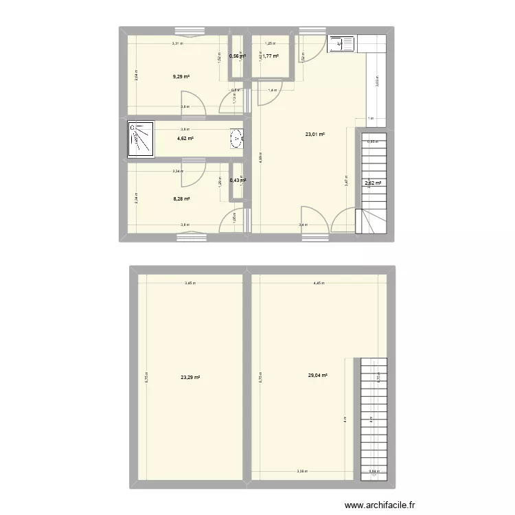 Guillon. Plan de 10  et 103 m²