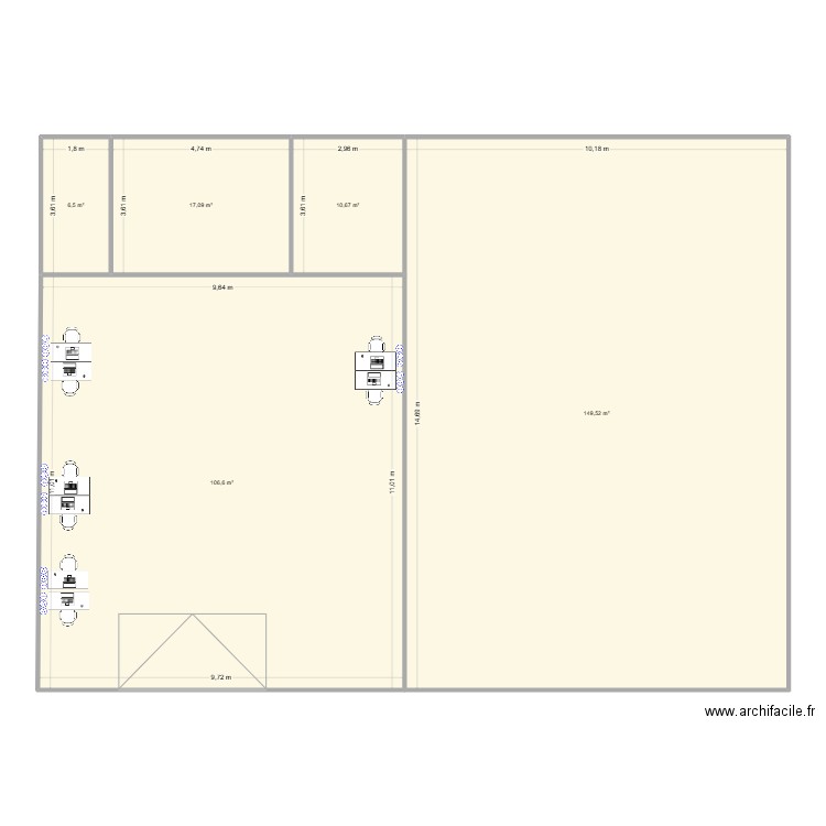 PLAN 20. Plan de 5 pièces et 290 m2