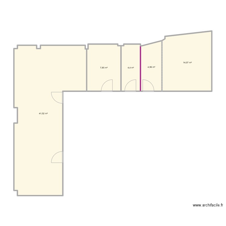SCHMITT NEY GENNEVILIERS. Plan de 5 pièces et 73 m2