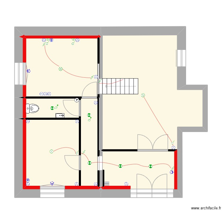 plan maison  sous sol projet 5 toilette. Plan de 21 pièces et 194 m2