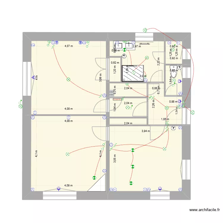 plan maison  sous sol projet 5 toilette. Plan de 20  et 194 m²