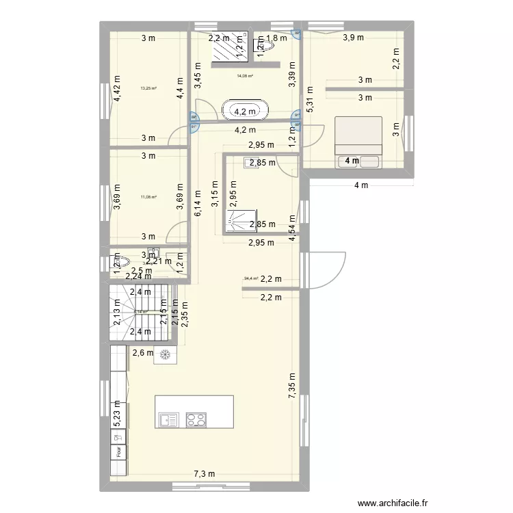 RDC hausgauen. Plan de 6 et 142 m² RDC hausgauen. Plan de 6 et 142 m²