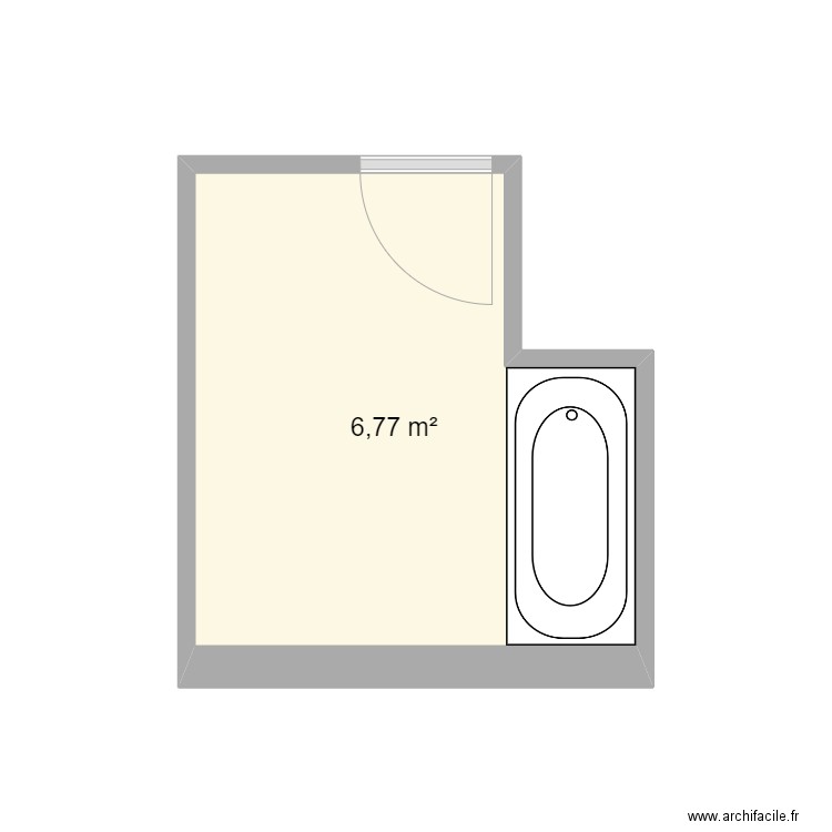 Ayouchi SDB n°1. Plan de 1 pièce et 7 m2
