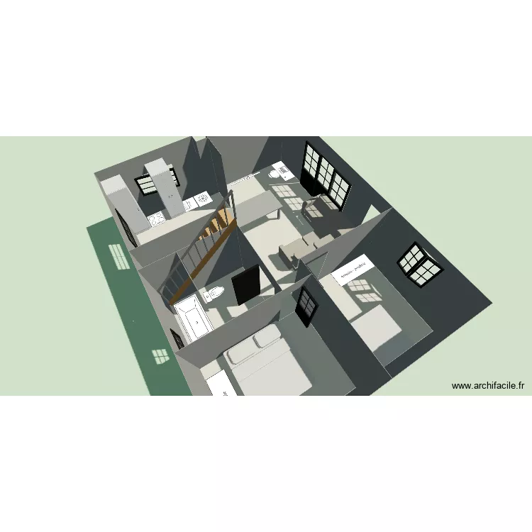 projet st thurien. Plan de 9 Pièces et 100 m²