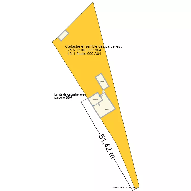 CADASTRE après EXTENSION. Plan de CADASTRE après EXTENSION. Plan de
