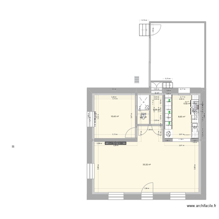 RDC V1 - modifiable 3. Plan de 8 pièces et 56 m2