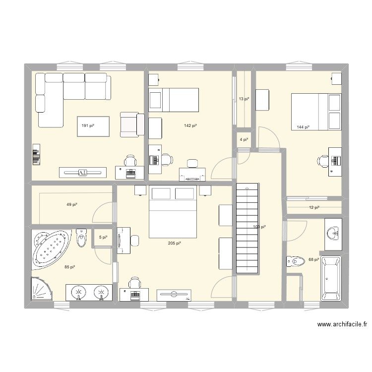 FG-28B. Plan de 12 pièces et 95 m2