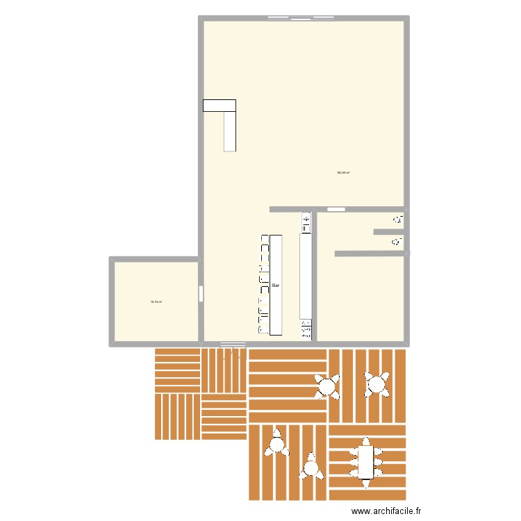 Plan magasin. Plan de 2 pièces et 203 m2