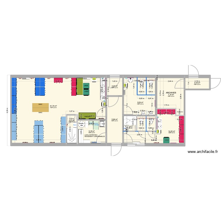 PROJET 1-Sanitaires et Vestiaires ARMEN. Plan de 0 pièce et 0 m2
